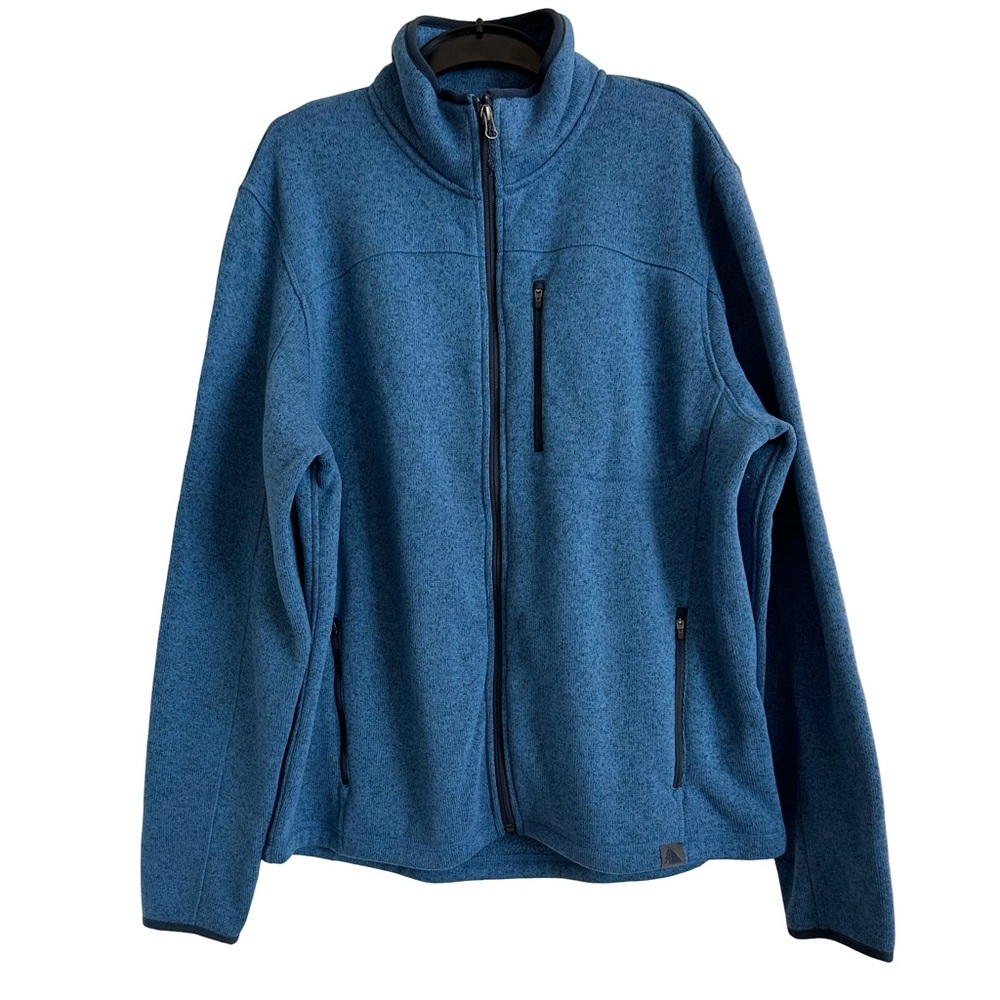 L.L.Bean Men’s L Sweater Fleece Full Zip Jacket Blue Heather 291673 Slightly Fit
